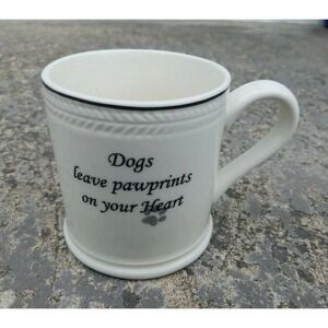 Dogs leave pawprints on your Heart Ivory & Black Mug Cup by AR